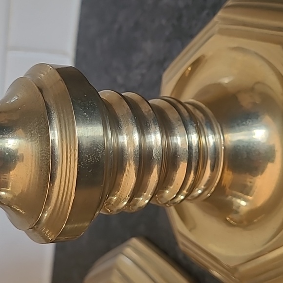 Vintage Solid Brass Candle Holders - Picture 4 of 12